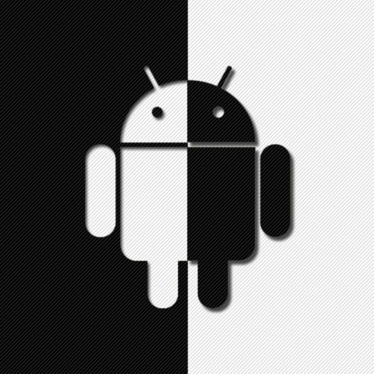 ロゴアンドロイド白黒の Android スマホ 壁紙