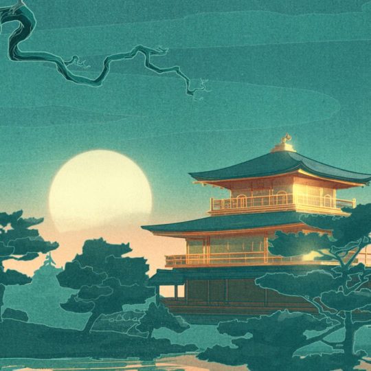 風景絵金閣寺の Android スマホ 壁紙