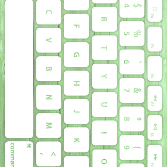 木目キーボード緑白の Android スマホ 壁紙
