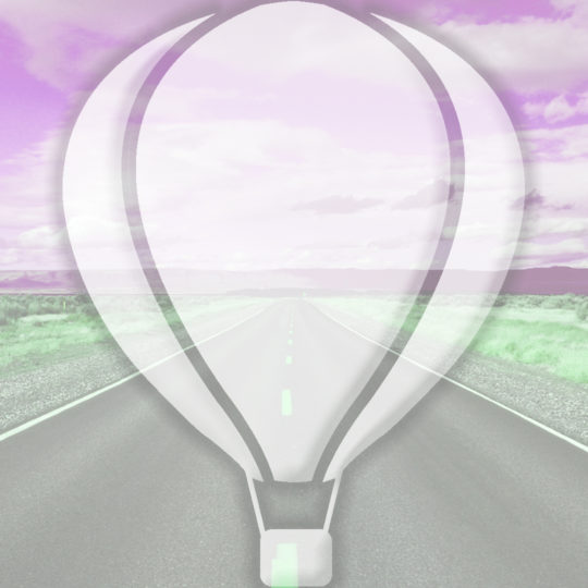 風景道路気球桃の Android スマホ 壁紙