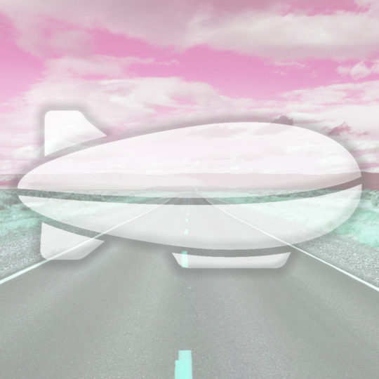 風景道路飛行船赤の Android スマホ 壁紙