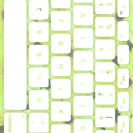 花キーボード黄緑白の Android スマホ 壁紙