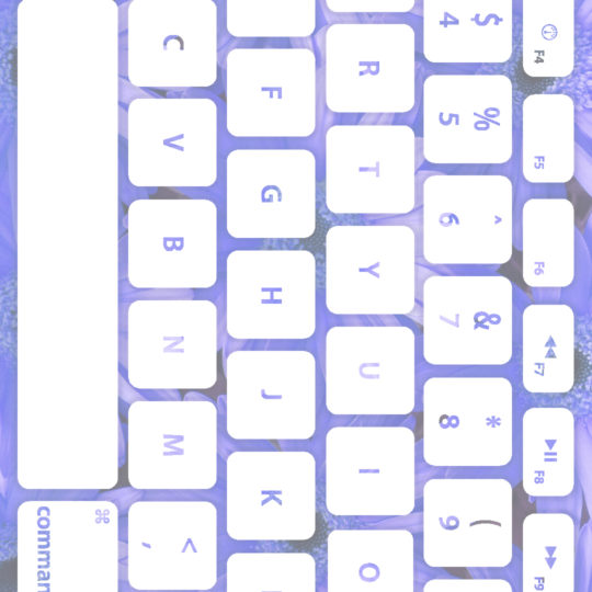 花キーボード青紫白の Android スマホ 壁紙
