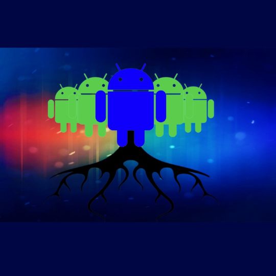 ロゴアンドロイド青の Android スマホ 壁紙