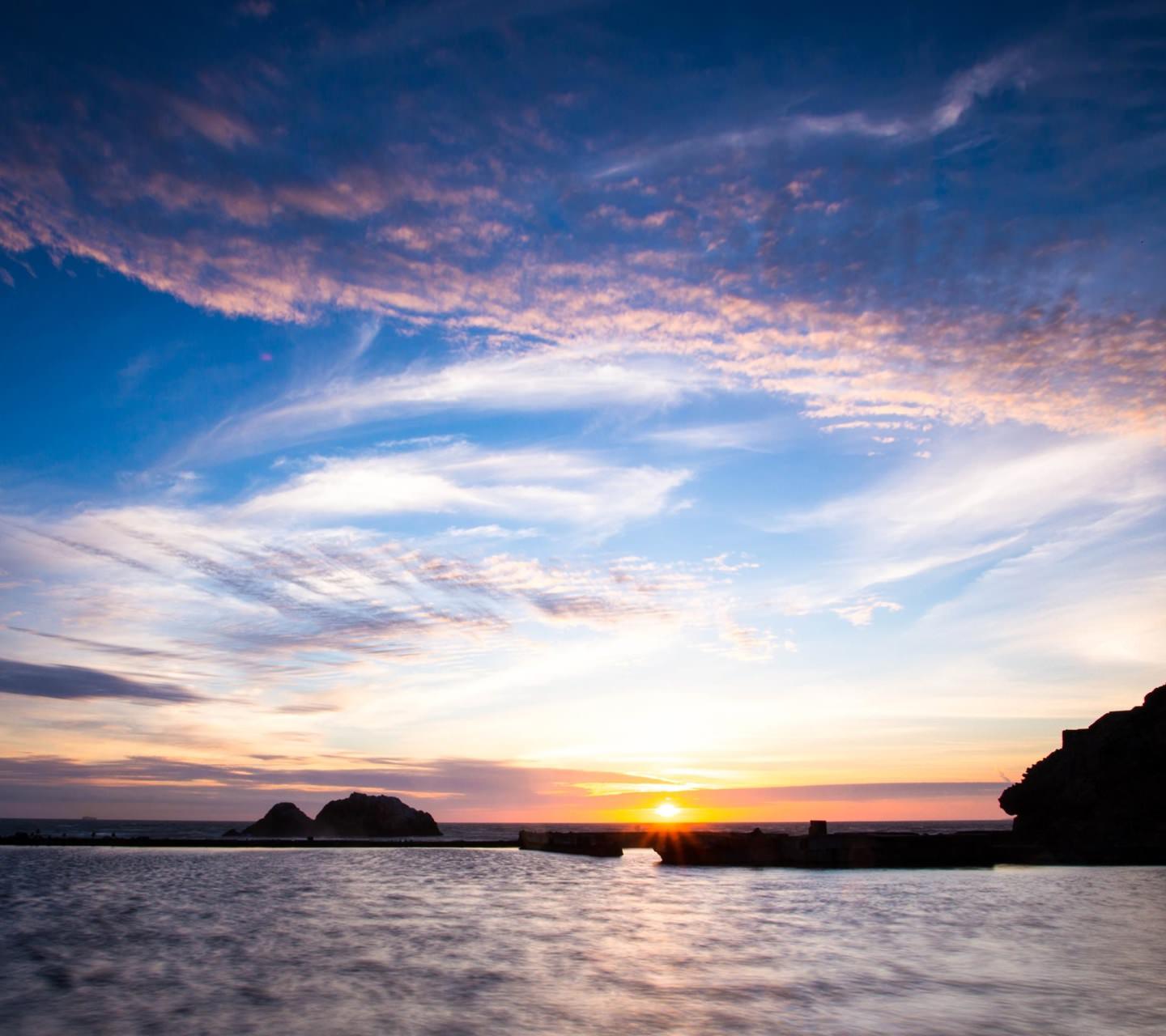 景色海太陽空 | wallpaper.sc スマホ壁紙