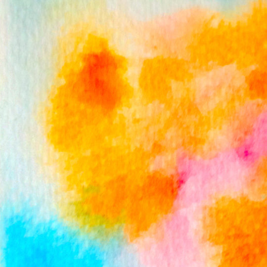 模様絵の具橙水色の Android スマホ 壁紙