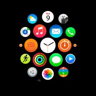 Apple Watch風黒の Apple Watch 文字盤壁紙