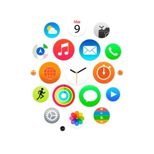 Apple Watch風白の Apple Watch 文字盤壁紙