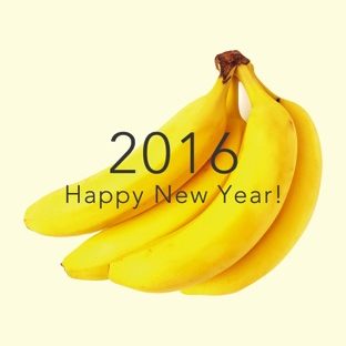 新年壁紙 happy news year 2016 バナナ黄色の Apple Watch 文字盤壁紙
