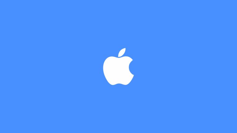 Appleロゴ青の Desktop PC / Mac 壁紙