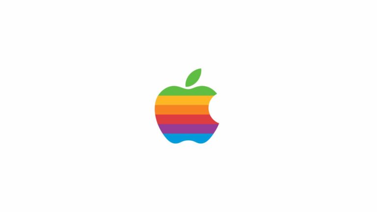 Appleロゴ虹白の Desktop PC / Mac 壁紙