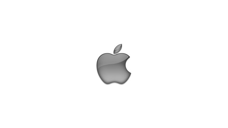 Appleロゴ白黒の Desktop PC / Mac 壁紙