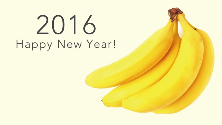 新年壁紙 happy news year 2016 バナナ黄色の Desktop PC / Mac 壁紙