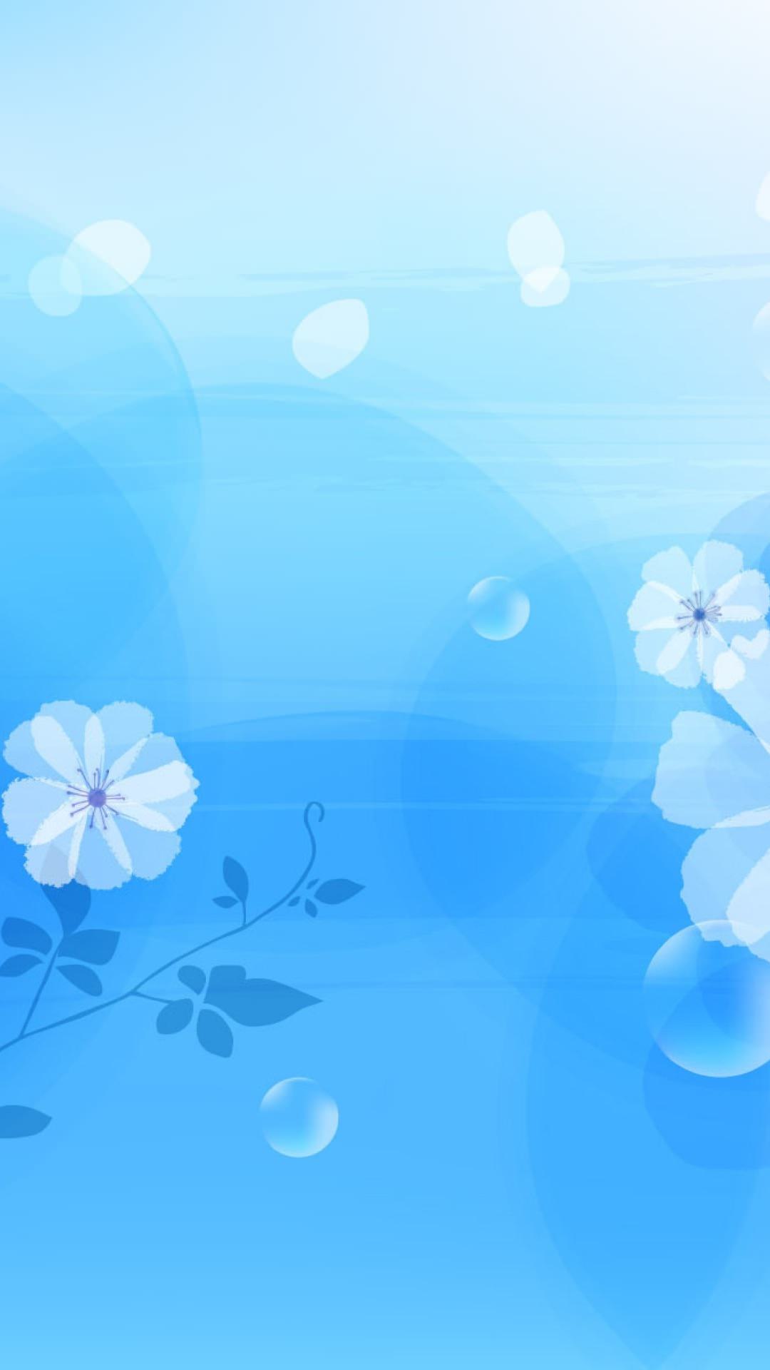 Blue Flower Pattern Wallpaper Sc Smartphone