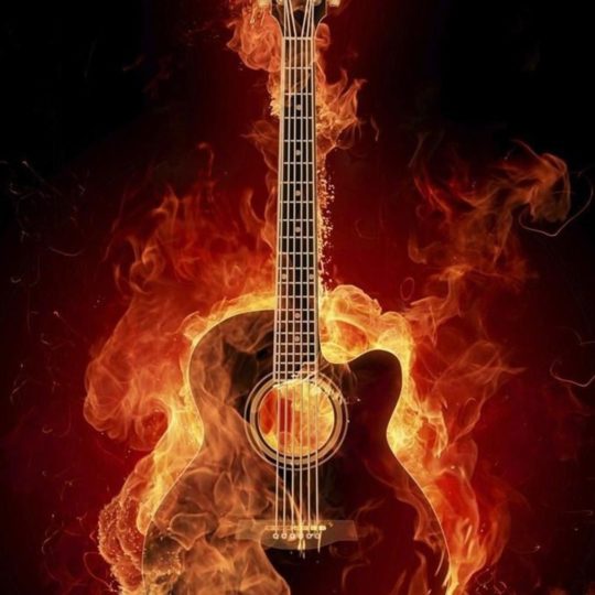 Cool guitar flame Android SmartPhone Wallpaper