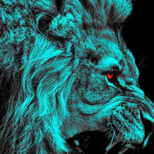 Animal lion green Android SmartPhone Wallpaper