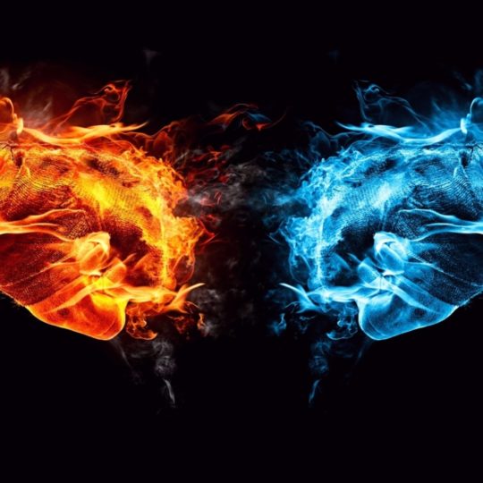 Cool blue flame orange Android SmartPhone Wallpaper