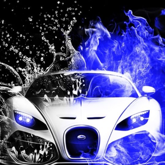 Cool Cars blue water black-and-white Android SmartPhone Wallpaper
