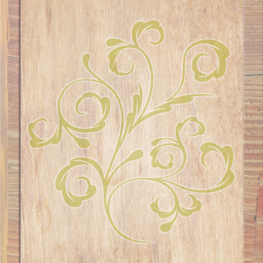 Wood grain leaves Brown yellow green Android SmartPhone Wallpaper