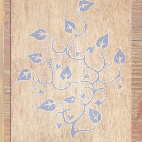 Wood grain leaves Brown Blue Purple Android SmartPhone Wallpaper