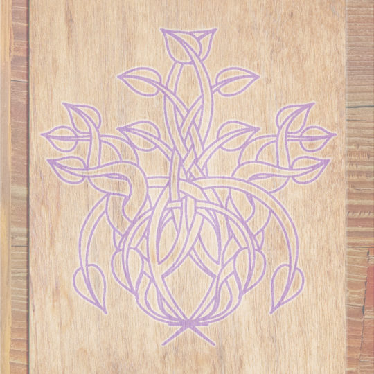 Wood grain leaves Brown purple Android SmartPhone Wallpaper