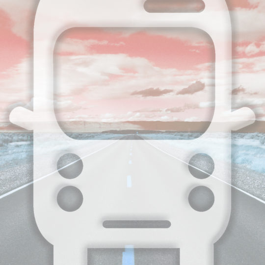Landscape road bus orange Android SmartPhone Wallpaper