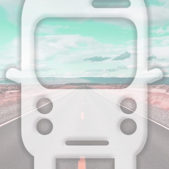 Landscape road bus light blue Android SmartPhone Wallpaper