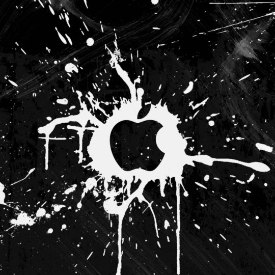 Apple black and white paint Android SmartPhone Wallpaper