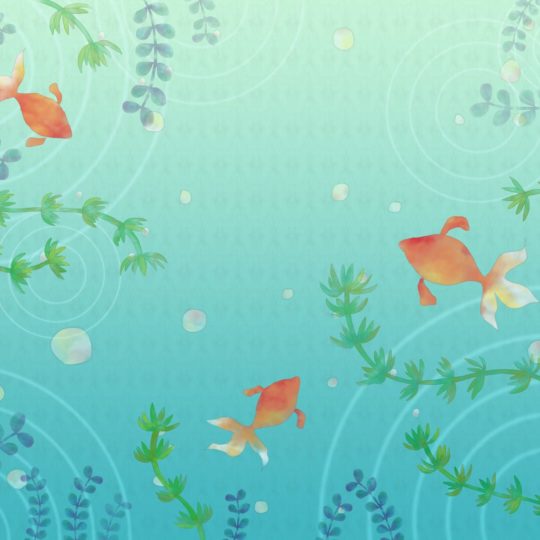 Pattern goldfish green Android SmartPhone Wallpaper
