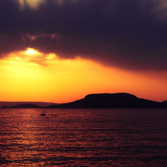 Landscape  sea  orange  dusk Android SmartPhone Wallpaper