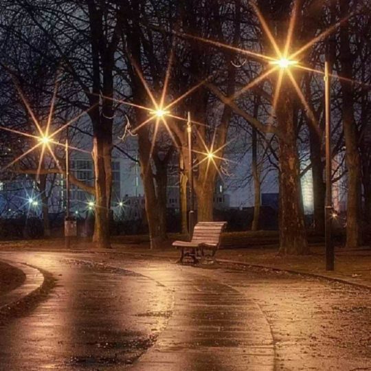 Cool park scenery night Android SmartPhone Wallpaper