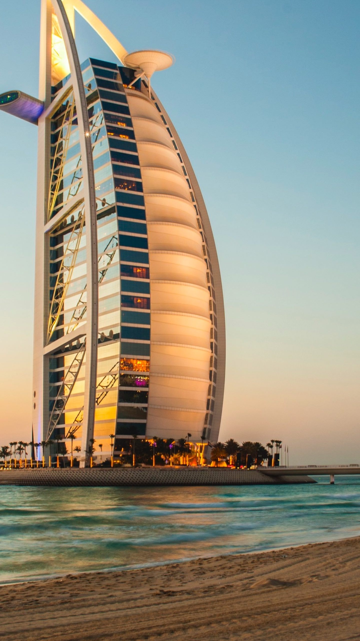 Landscape sea Hotel BURJ AL ARAB Dubai | wallpaper.sc SmartPhone