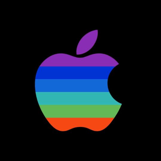 Apple logo colorful black cool Android SmartPhone Wallpaper