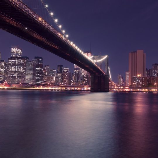 Landscape night scene harbor bridge Android SmartPhone Wallpaper