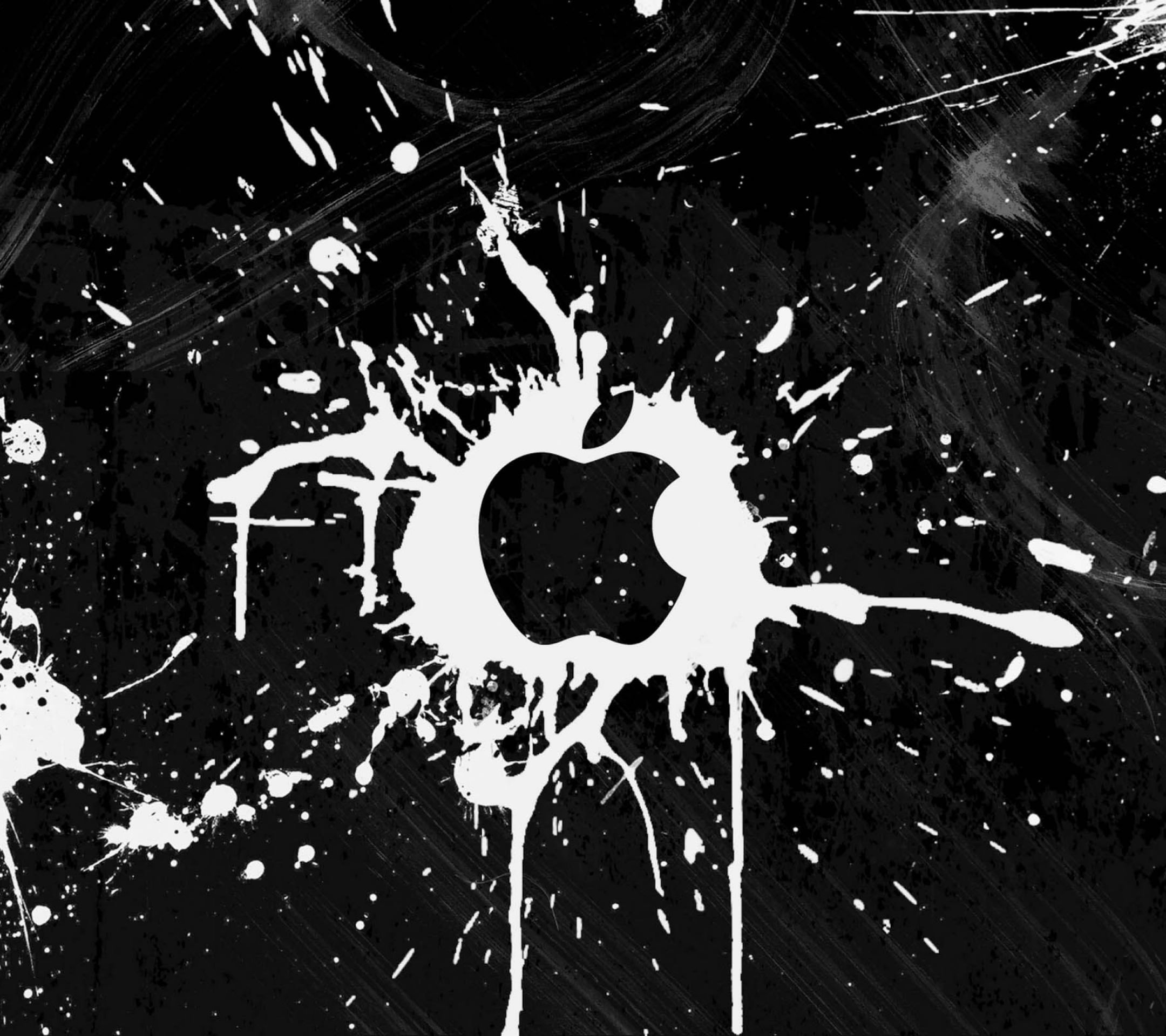 Apple black and white paint | wallpaper.sc SmartPhone