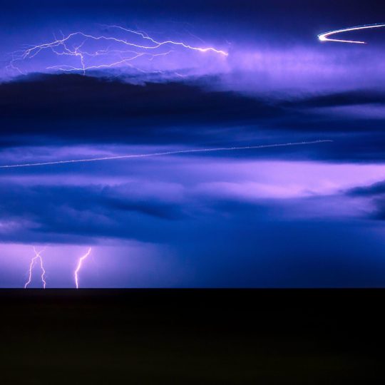 Landscape lightning purple Android SmartPhone Wallpaper