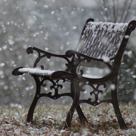 Landscape bench snow Android SmartPhone Wallpaper