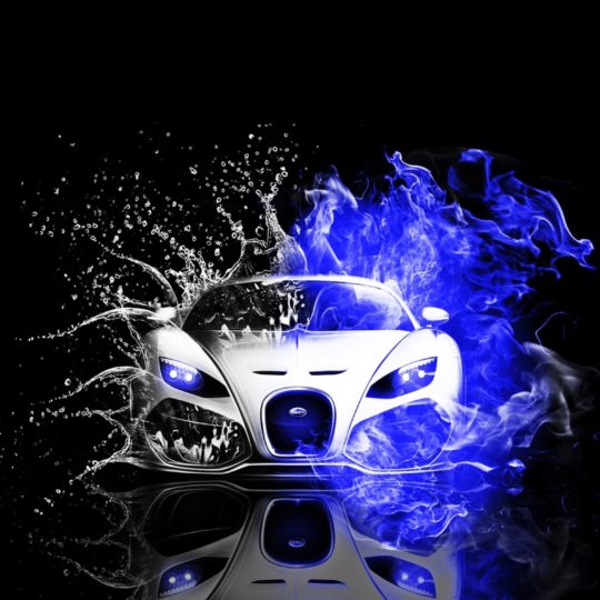 Cool Cars blue water black-and-white Android SmartPhone Wallpaper