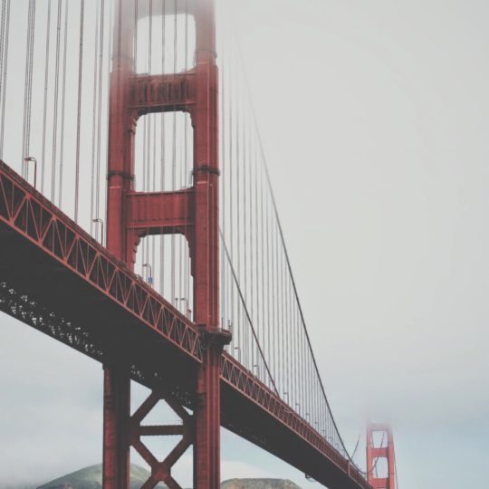 Landscape suspension bridge red Android SmartPhone Wallpaper