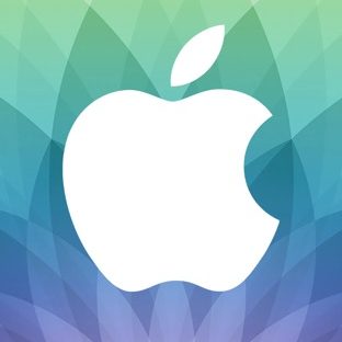 Apple logo spring events, green, and blue purple Apple Watch photo face Wallpaper
