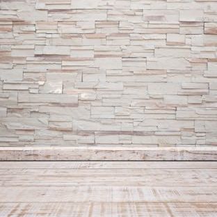 White stone wall floorboards Apple Watch photo face Wallpaper