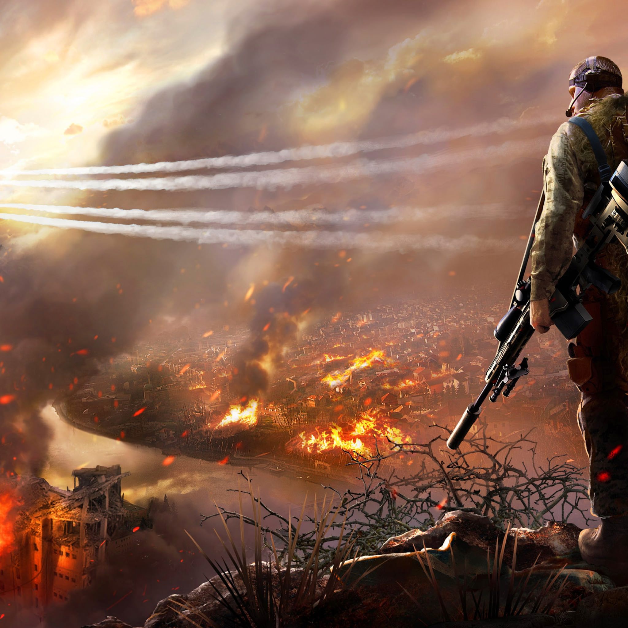 Landscape character war wallpaper.sc iPad