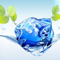 Cool blue water leaves iPad / Air / mini / Pro Wallpaper