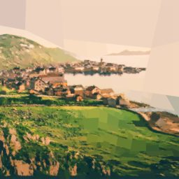 Landscape port town iPad / Air / mini / Pro Wallpaper