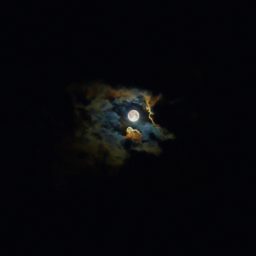 Landscape moon shiny black iPad / Air / mini / Pro Wallpaper