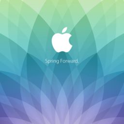 Apple logo spring events spring forward. Green blue purple iPad / Air / mini / Pro Wallpaper