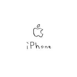 Illustrations Apple logo iPhone white iPad / Air / mini / Pro Wallpaper