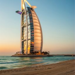 Landscape sea Hotel BURJ AL ARAB Dubai iPad / Air / mini / Pro Wallpaper