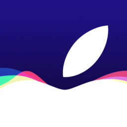 Apple logo event purple white iPad / Air / mini / Pro Wallpaper