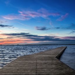 Landscape pier sea sunset iPad / Air / mini / Pro Wallpaper